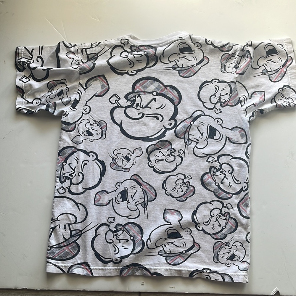 WCKD Vintage Popeye White and Black T-Shirt Large